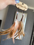 A Rare Bird Peach/Copper Feather Earrings