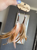 A Rare Bird Peach/Copper Feather Earrings