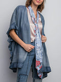 Denim Ruffle Kimono