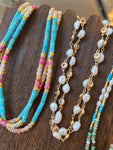 Jennifer Thames Turquoise/Pearl Candy Necklaces