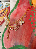 Jennifer Thames Gold Dipped Bow Charm Necklace