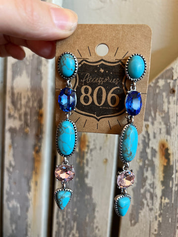806 Gemmy Turquoise Dangle Earrings