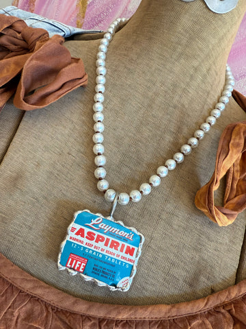 Vintage Aspirin Tin Necklace