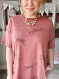 Mineral Washed Cheetah T-Shirt Dress