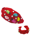 Retro Christmas Bulbs Headband - Red