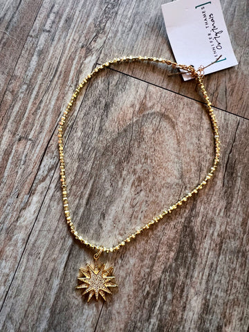 Jennifer Thames Gold Dipped Sunburst Necklace