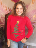 Red Tinsel Tree Sweater