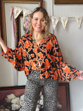 Pumpkin Spice Flowy Blouse