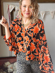 Pumpkin Spice Flowy Blouse