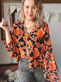 Pumpkin Spice Flowy Blouse