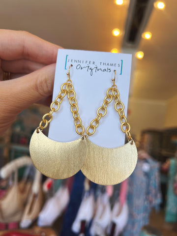 Jennifer Thames Crescent Chain Earrings