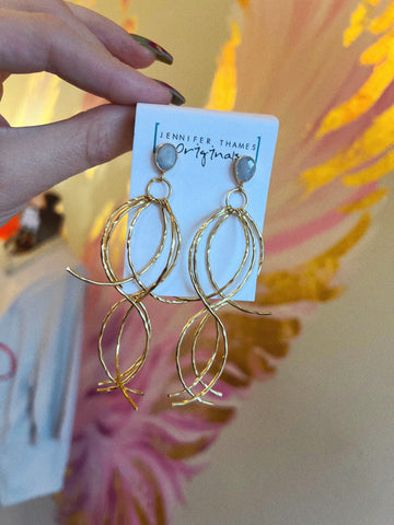 Jennifer Thames Moonstone Willow Earrings