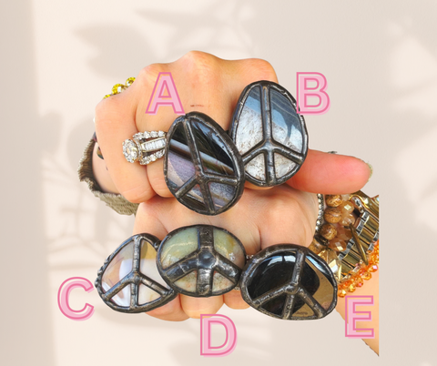 Jaded Gypsy Agate Peace Ring