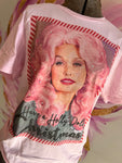 Pink Holly Dolly Christmas Tee