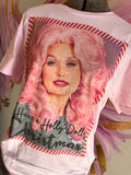 Pink Holly Dolly Christmas Tee