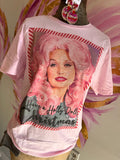 Pink Holly Dolly Christmas Tee