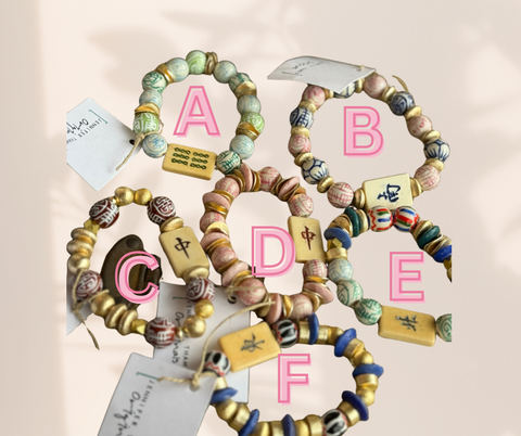 Wood Tile Mahjong Bracelet