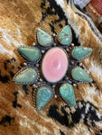 Tibetan Concho/Turquoise Statement Ring