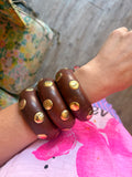Golden Stud Wood Bangle