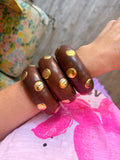 Golden Stud Wood Bangle