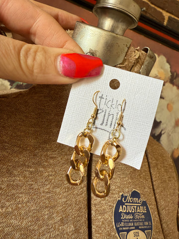 Tickled Pink Chain Earrings