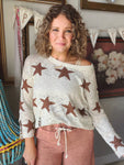 Spiced Star Distressed Lightweight Sweater