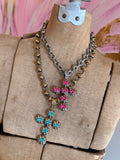 Vintage Grace Crystal Cross Necklace