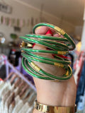 Jelly Tube Glitter Bangle Bracelets Set - 10 colors!