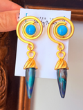 Turquoise Vortex Earrings by Jennifer Thames