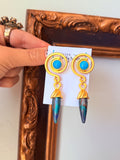 Turquoise Vortex Earrings by Jennifer Thames