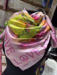 A Rare Bird "Pink Peace/Love" Wild Rag