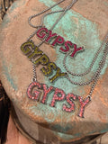 GYPSY crystal necklaces by Jaded Gypsy in fuchsia, olive, and blush pink