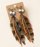 Wildwood Sparkle Feather Earrings by Gypsy South