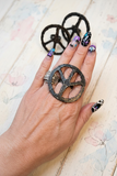 Hammered Peace Statement Ring by Jaded Gypsy