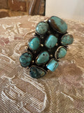 Tibetan 10 Turquoise Cluster Ring