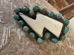 Tibetan Lightening Bone & Turquoise Ring