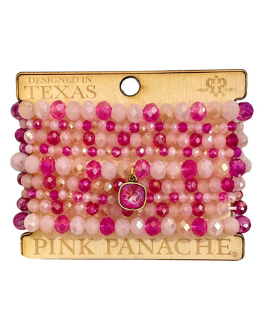 Pink Panache Pink Bead Bracelet Set