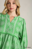Embroidered Apple Green Top