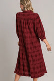 Wine Dotted Maxi Dress