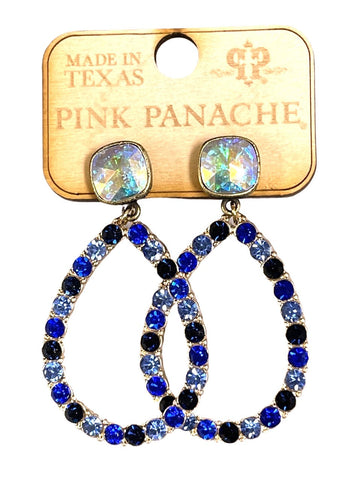 Pink Panache Blue Teardrop Earrings
