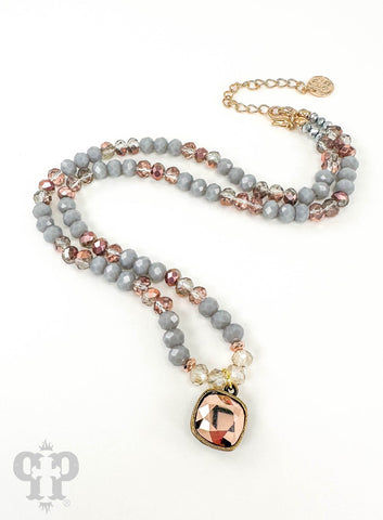 Pink Panache Grey Rose Gold Necklace