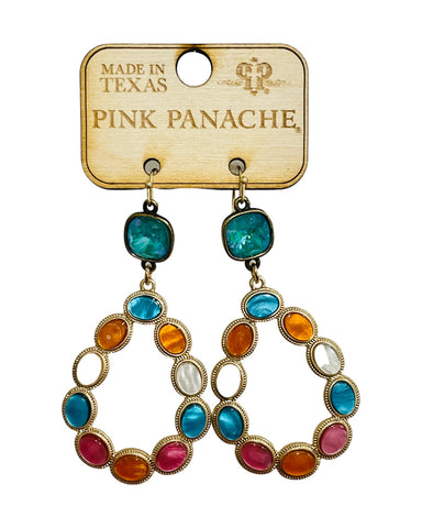 Pink Panache Laguna Multi-Pearlized Teardrop Earrings