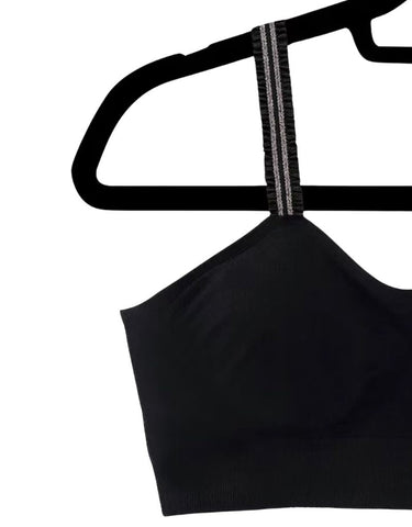 Strap Its Basic Bra Black Ruffle on Black Bra
