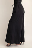 Black Wide Leg Linen Pants