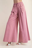 Dusty Pink Wide Leg Linen Pants