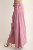 Dusty Pink Wide Leg Linen Pants