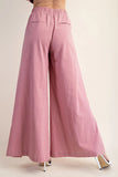 Dusty Pink Wide Leg Linen Pants