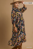Twilight Garden Midi Dress Small-2X
