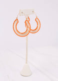 Orange Cutout Hoop Earrings