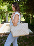 Caroline Hill Melissa Tote Bag Nude Quilted DQ